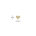 flat back piercing hartje zirkonia 3,5 mm 14K geelgoud