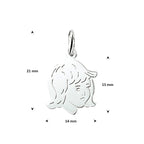 Anhänger Mädchen 15 mm Silber weiß