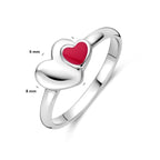Ring Emaille Herz Silber rhodiniert