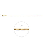 gourmette 1,4 mm 3 micron zilver verguld (geel)