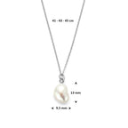 collier parel 41 - 43 - 45 cm zilver gerhodineerd