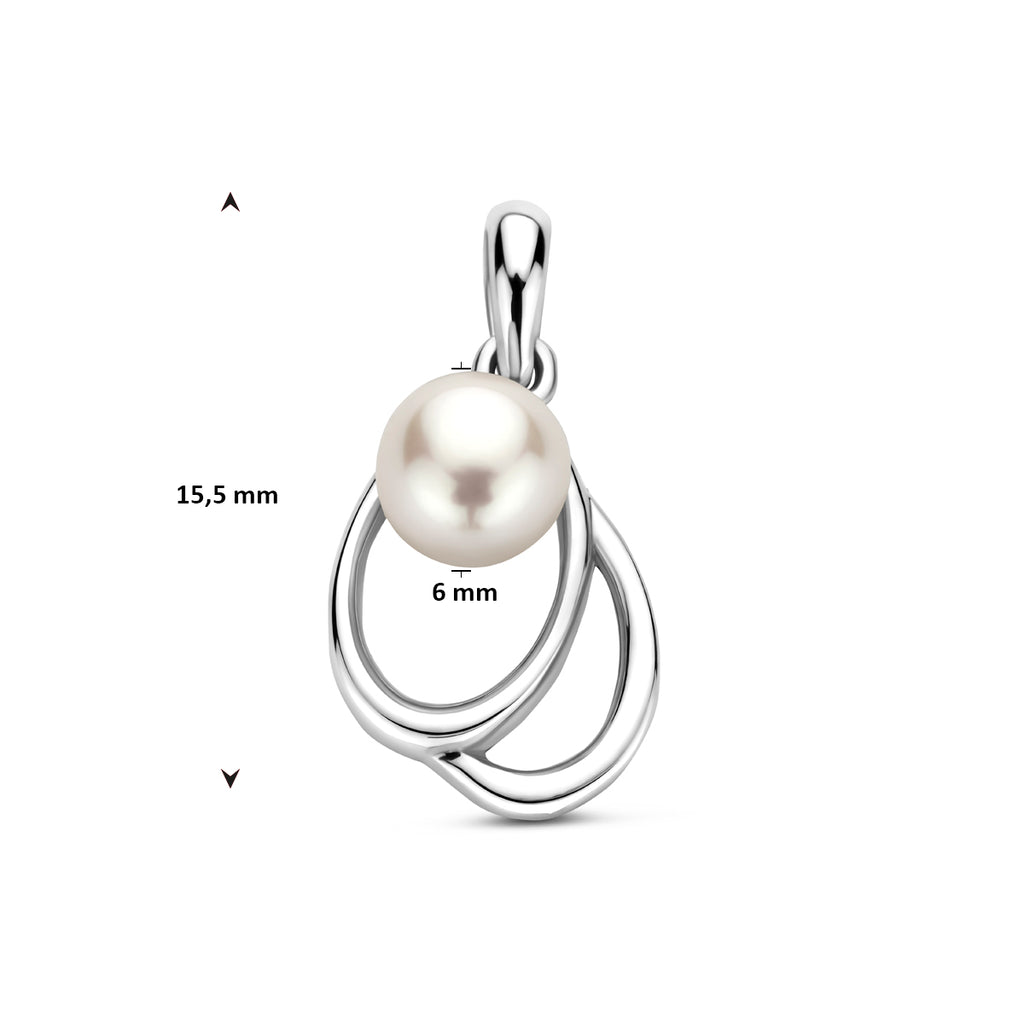 hanger parel 15,5 mm zilver gerhodineerd