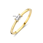 Ring mit Geburtsstein-Zirkonia April 14K Gelbgold