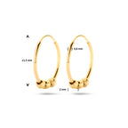 oorringen bolletjes 11,5 mm 14K geelgoud
