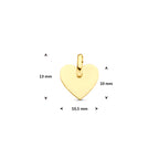 graveerhanger hart 14K geelgoud