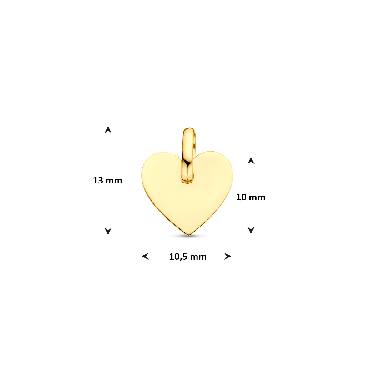 graveerhanger hart 14K geelgoud