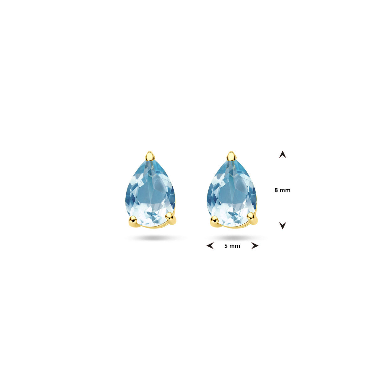 Ohrstecker Blautopas 14K Gelbgold