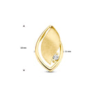 hanger poli/mat diamant 0.04ct h si 14K geelgoud