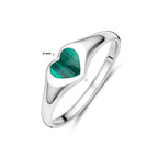Ring Herz Malachit rhodiniertes Silber