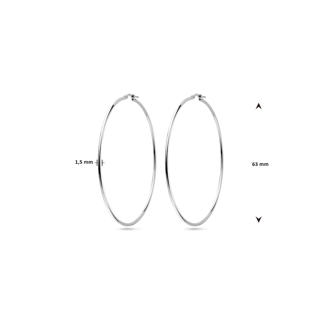 oorringen ronde buis 1,5 mm zilver gerhodineerd