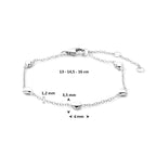 Armband Herzchen 13 - 14,5 - 16 cm silber rhodiniert
