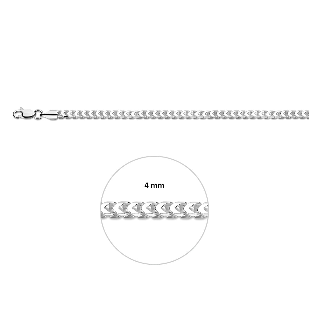 gourmette 4,0 mm silberweiß