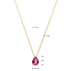 collier roze topaas 42 – 44 cm 14K geelgoud
