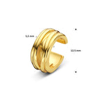ear cuff 13 mm 1 micron zilver verguld (geel)