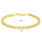 armband jasseron massief 5,0 mm silgold (geel met zilverkern)