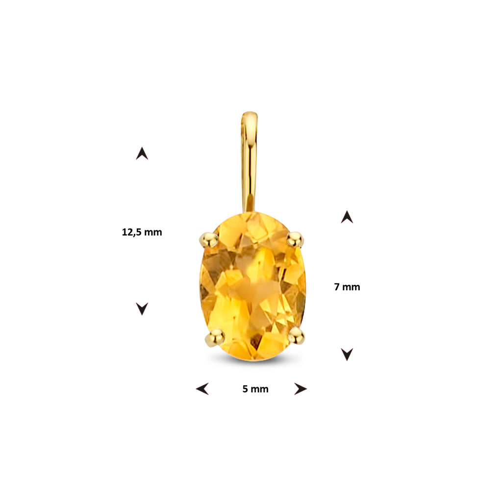 hanger citrien 14K geelgoud