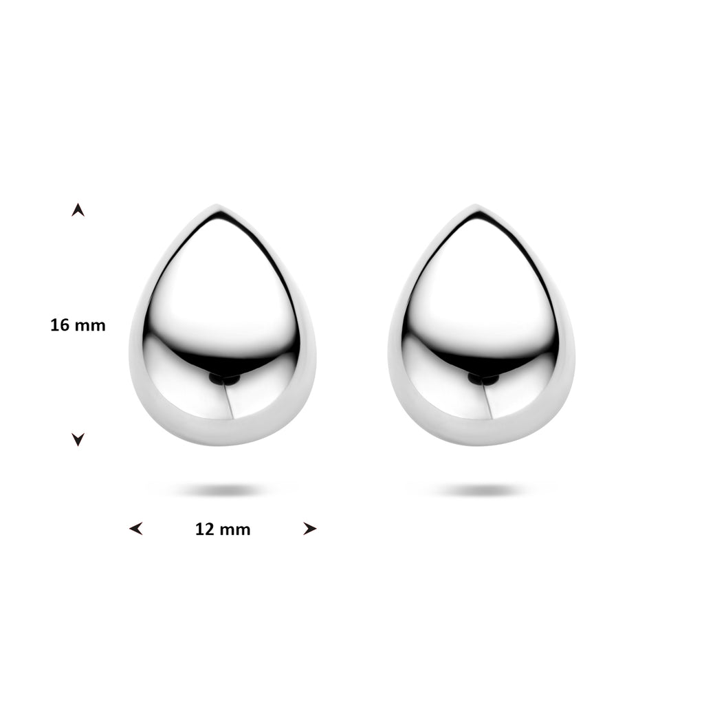 oorknoppen druppel 16 mm zilver gerhodineerd