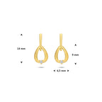 oorhangers diamant 0.02ct (2x 0.01ct) h si 14 mm 14K geelgoud