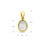 hanger groen amethist 14K geelgoud