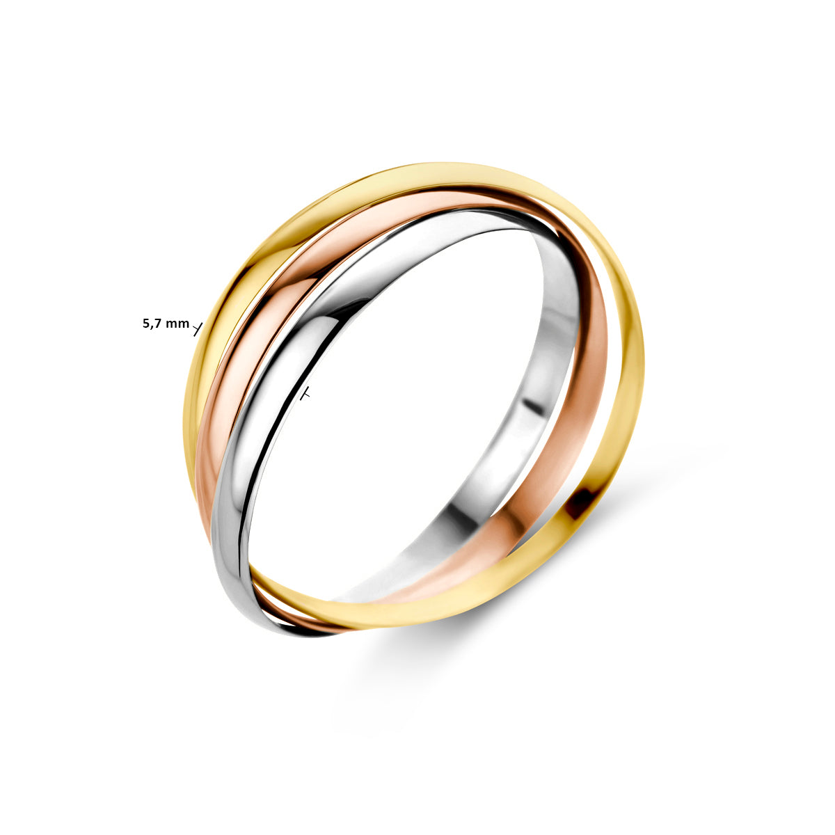 trinity ringen tricolor 14K tricolor goud