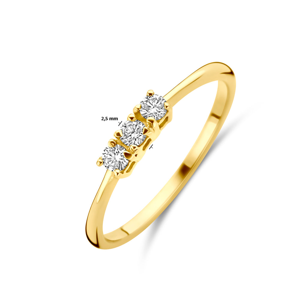 ring diamant 0.15ct h si 18K geelgoud
