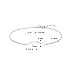 armband letter 16,5 - 17,5 - 18,5 cm zilver gerhodineerd