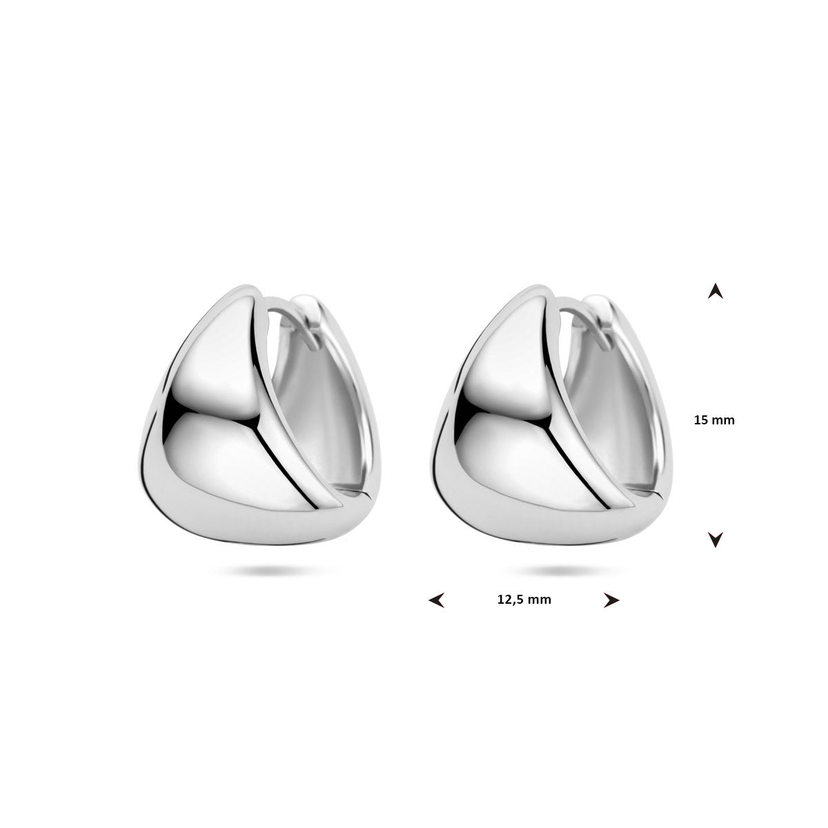 klapoorringen 15 mm zilver gerhodineerd