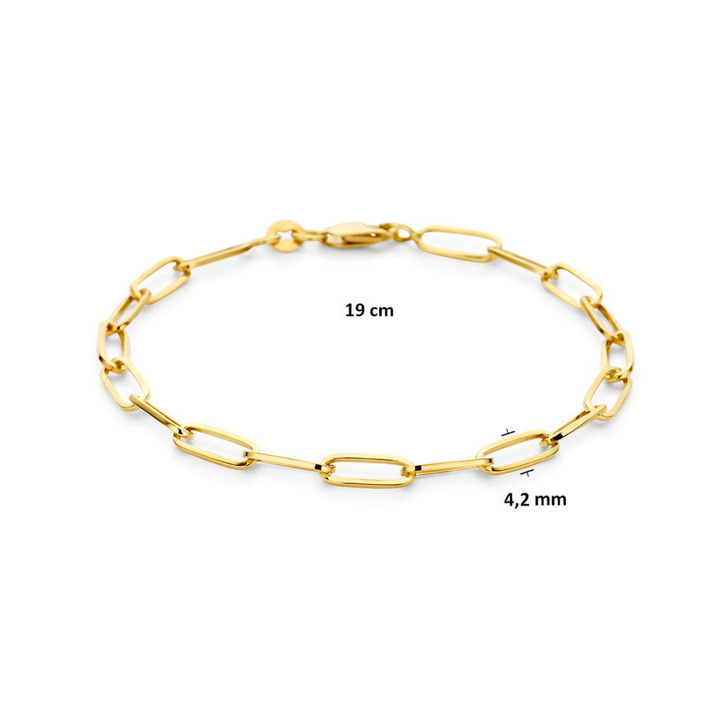 Armband 4,2 mm 19 cm massiv Silgold (Gelb mit Silberkern)