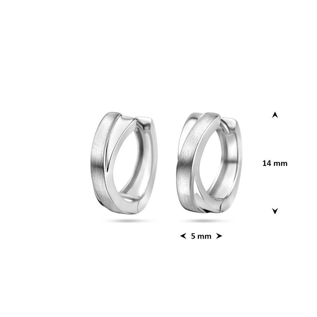 Klappcreolen poliert/matt 14 mm Sterlingsilber