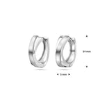 Klappcreolen poliert/matt 14 mm Sterlingsilber