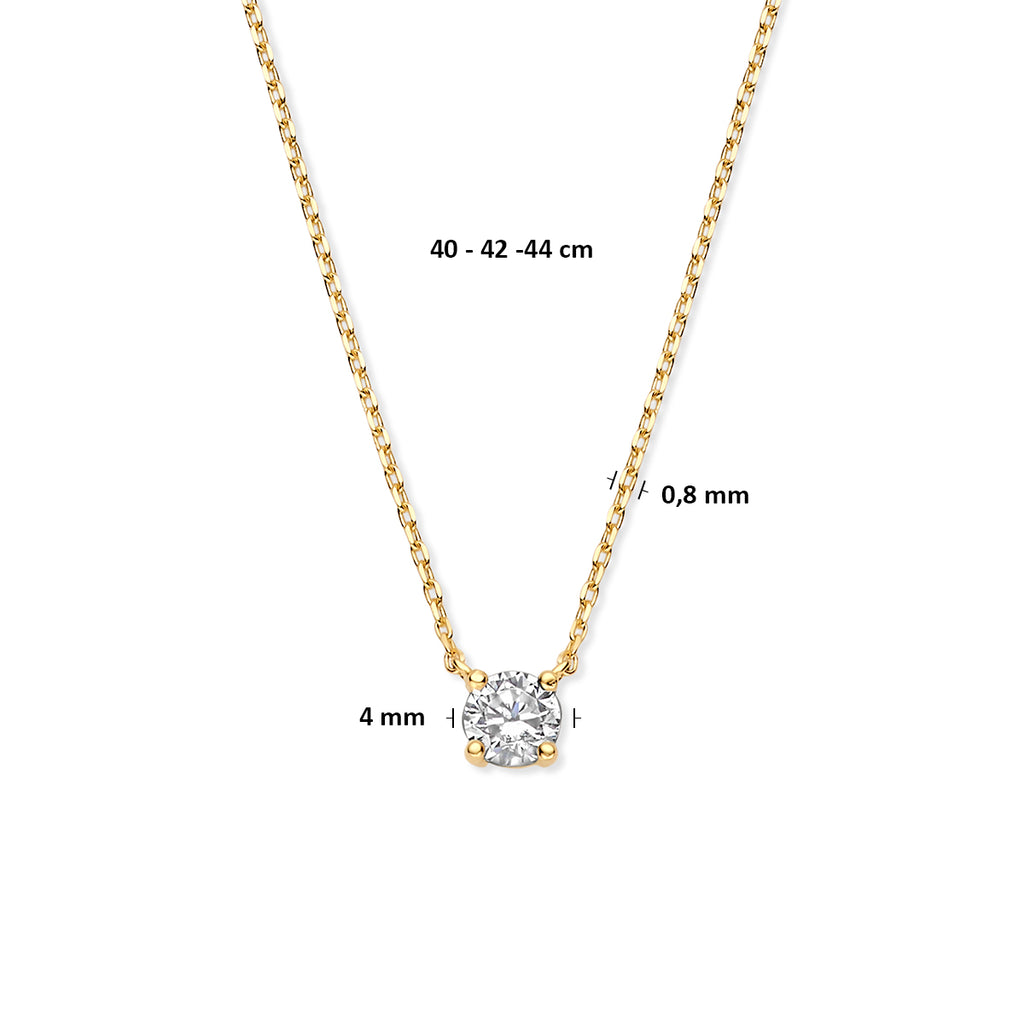 9k collier zirkonia 40 - 42 - 44 cm 9K geel
