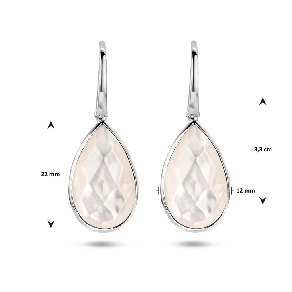 oorhangers parelmoer franse haak zilver gerhodineerd