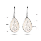 oorhangers parelmoer franse haak zilver gerhodineerd