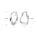 oorringen 25 mm zilver gerhodineerd