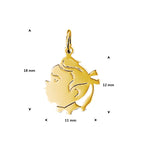 hanger meisje 12 mm 14K geelgoud