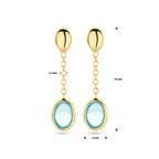 Ohrhänger blauer Topas 26 mm 14K Gelbgold