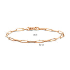 armband paperclip vierkante buis 3,0 mm 18 cm 14K roségoud