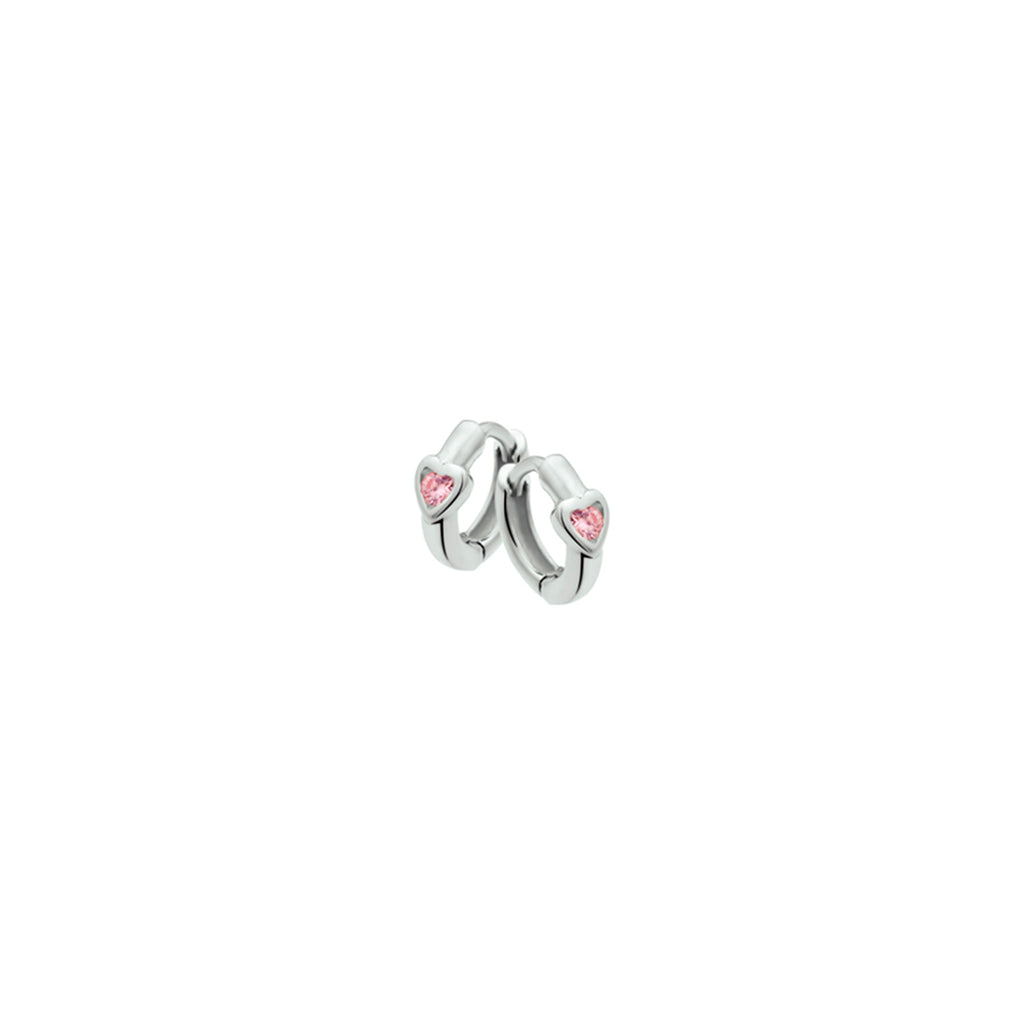 Ohrhänger Herz rosa Zirkonia silber weiß