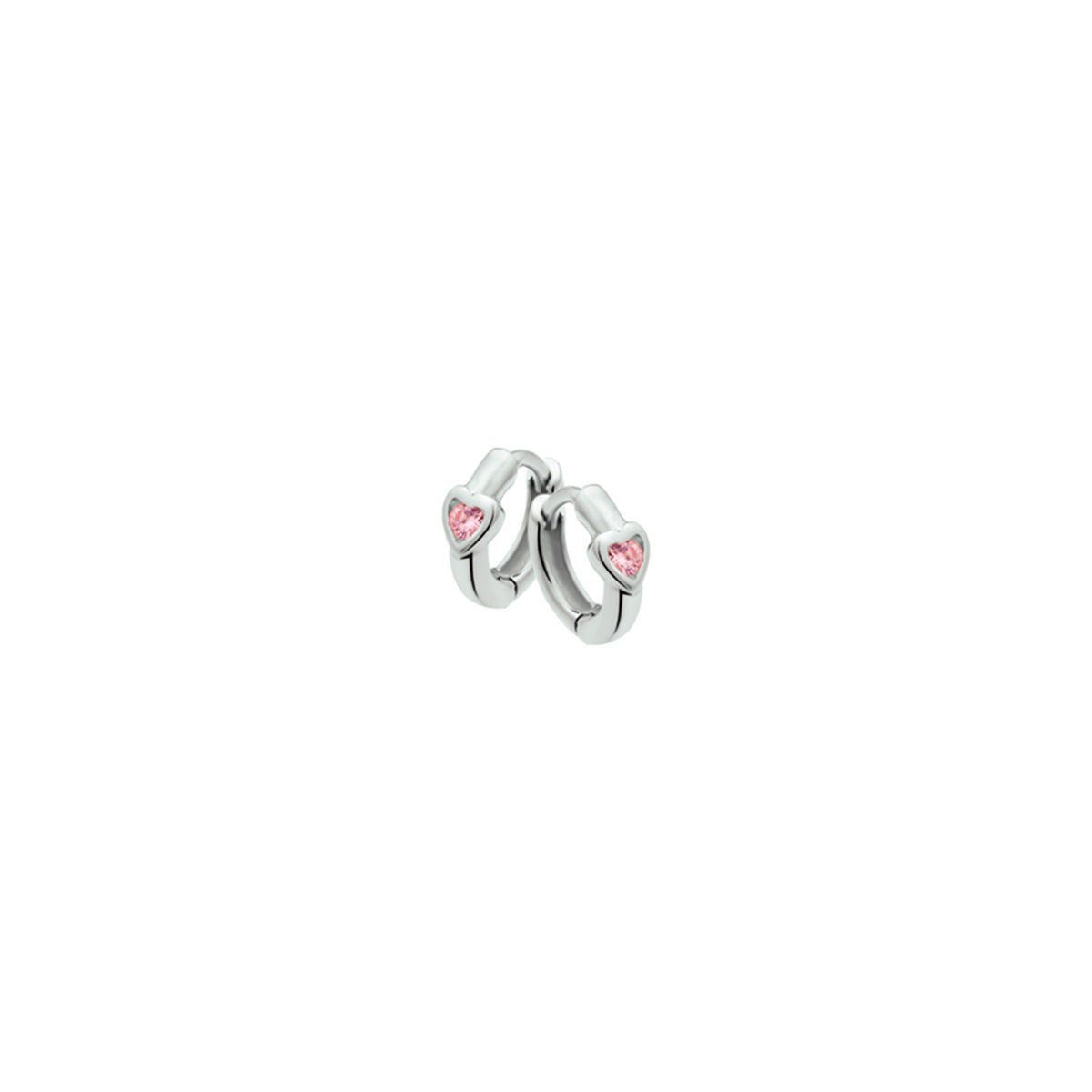 Ohrhänger Herz rosa Zirkonia silber weiß