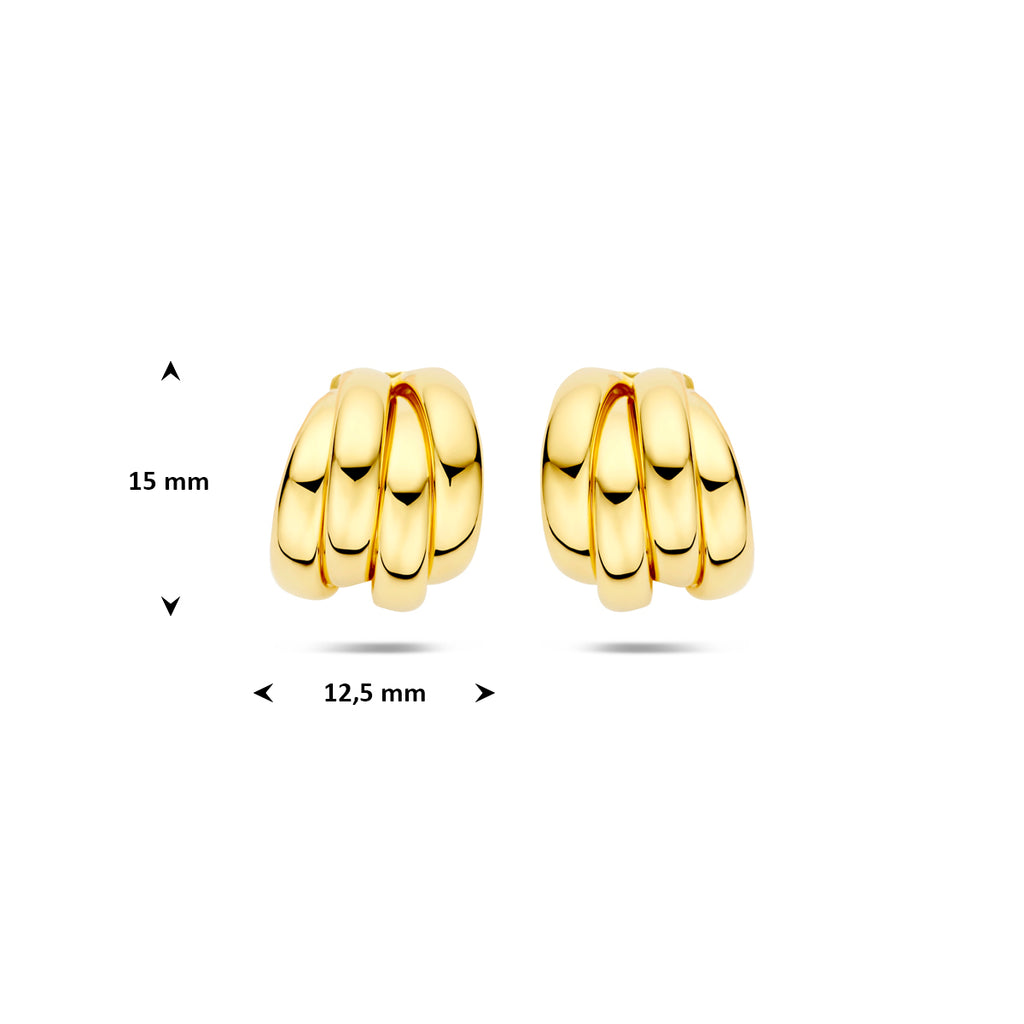 Stecker-Ohrringe 15 mm 1 Mikron silbervergoldet (gelb)