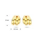 Stecker-Ohrringe 15 mm 1 Mikron silbervergoldet (gelb)