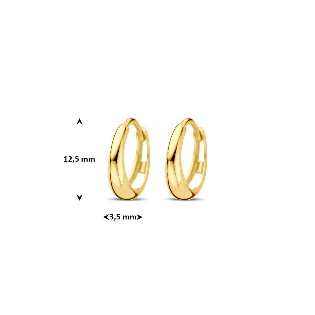 klapoorringen 12,5 mm 14K geelgoud