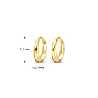 klapoorringen 12,5 mm 14K geelgoud