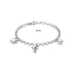 armband diverse bedels 15 cm zilver gerhodineerd