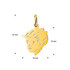 Anhänger Junge 15 mm 14K Gelbgold