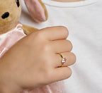 ring emaille eenhoorn zilver gerhodineerd