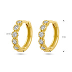 klapoorringen zirkonia 14K geelgoud