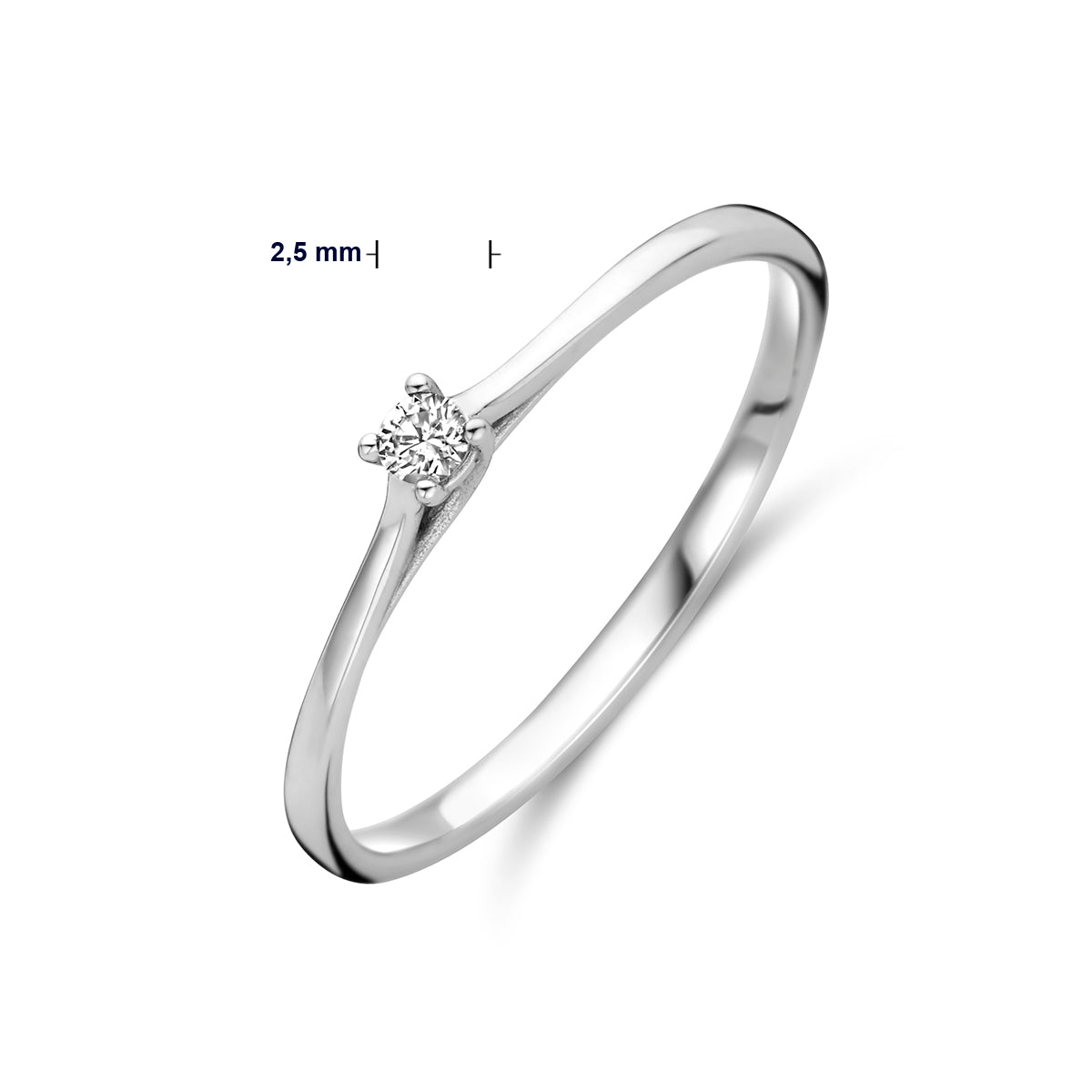 Verlobungsring Diamant 0,05 ct H SI 14K Weißgold