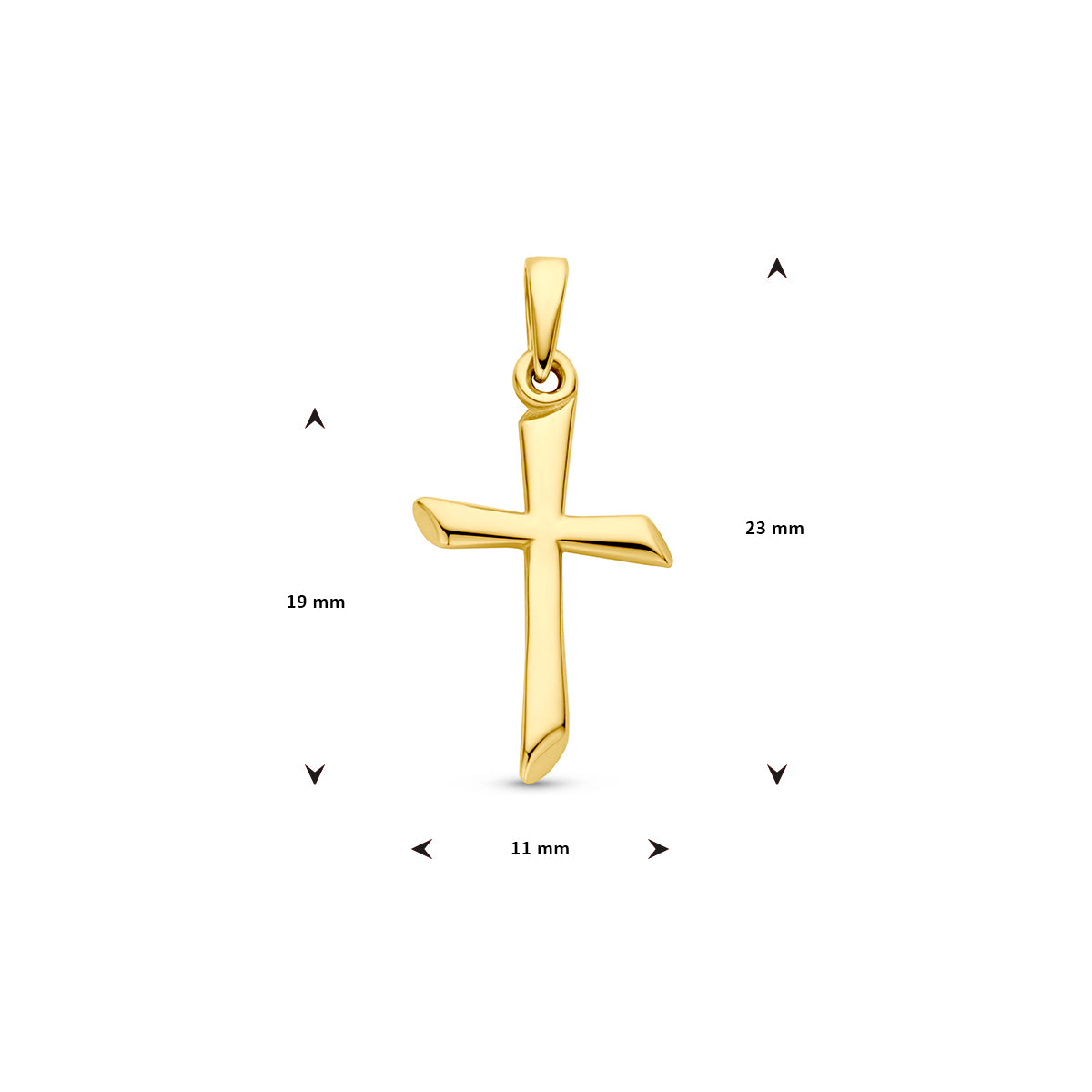 Anhänger Kreuz 14K Gelbgold