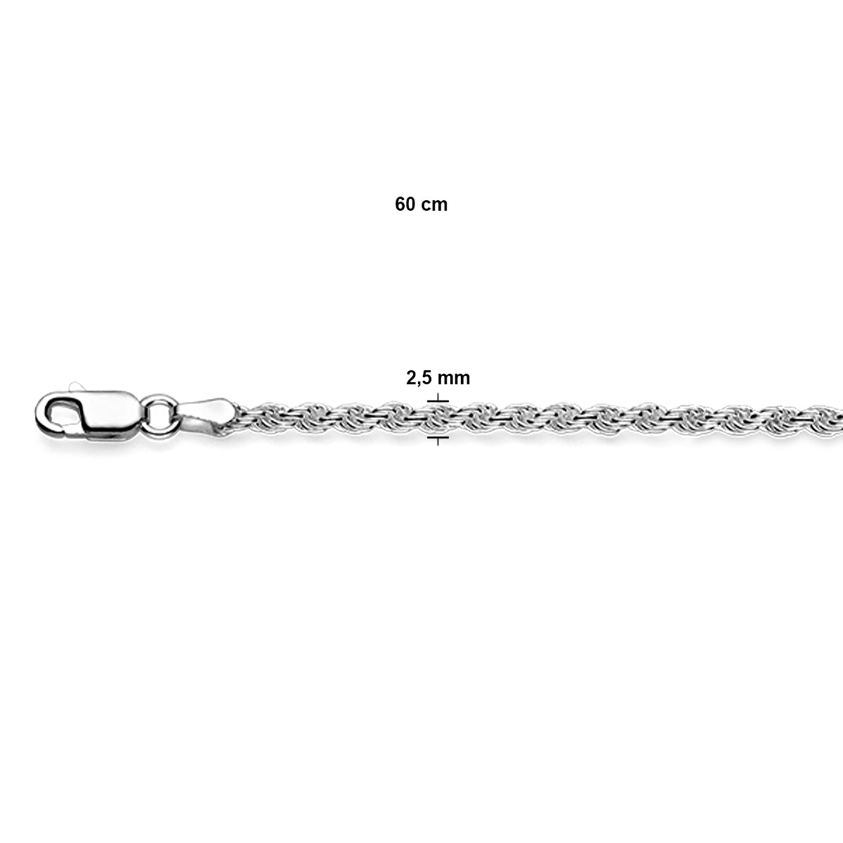 Kordel 2,5 mm silberweiß
